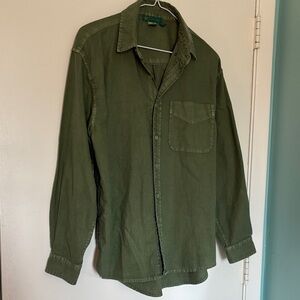 Fresh Produce Olive Green Shirt Jacket size Large (marked XS)